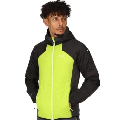 Męski softshell z kapturem Trutton | Jaskrawozielono-szary