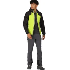 Męski softshell z kapturem Trutton | Jaskrawozielono-szary