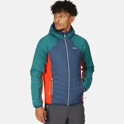 Męski softshell z kapturem Trutton | Niebiesko-zielony