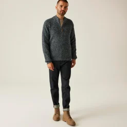 Męski sweter z dzianiny Solomon | Granatowy