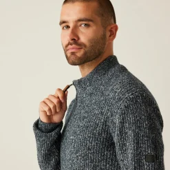 Męski sweter z dzianiny Solomon | Granatowy