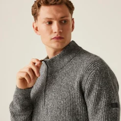 Męski sweter z dzianiny Solomon | Ciemnoszary