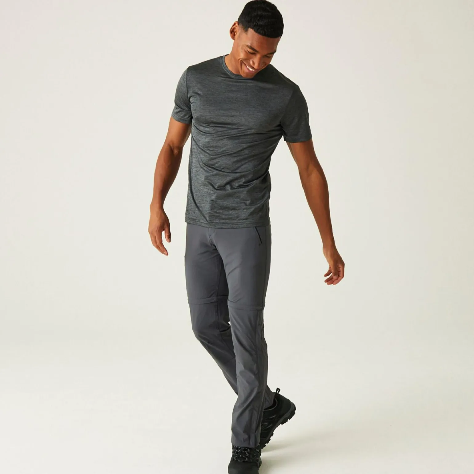 Męskie spodnie trekkingowe Xert Stretch III Zip Off | Szary