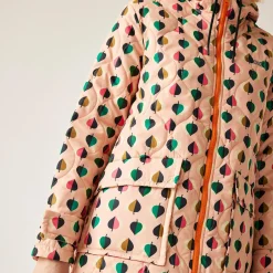 Orla Kiely - Damska kurtka ocieplana Waterproof | Czarny w różowy wzór