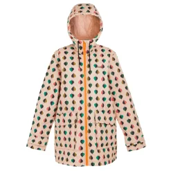 Orla Kiely - Damska kurtka ocieplana Waterproof | Czarny w różowy wzór