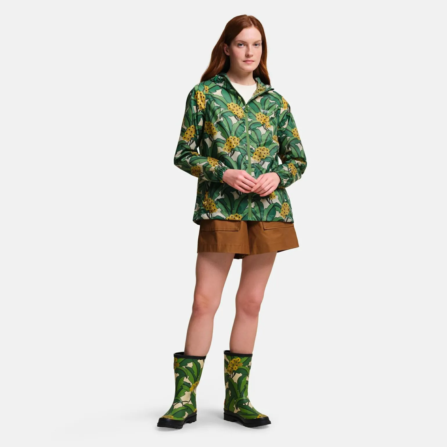 Orla Kiely - Damska kurtka kieszonkowa Summer Pack-It | Zielony