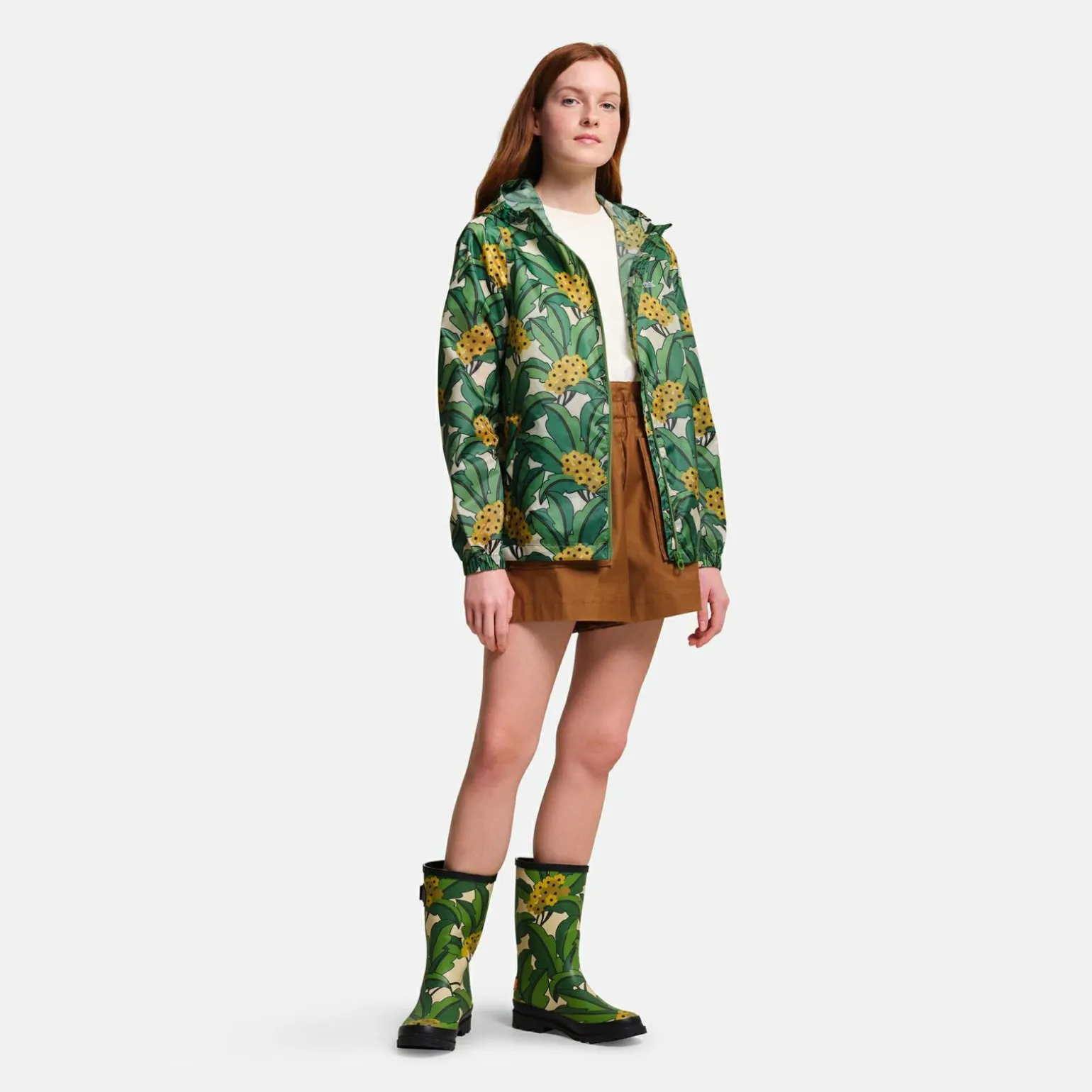Orla Kiely - Damska kurtka kieszonkowa Summer Pack-It | Zielony
