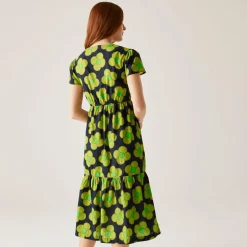 Orla Kiely - Damska sukienka Tiered Midi | Niebieski