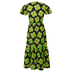 Orla Kiely - Damska sukienka Tiered Midi | Niebieski