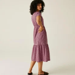 Orla Kiely - Damska sukienka Tiered Midi | Fioletowy