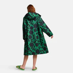Orla Kiely - Damski płaszcz plażowy wodoodporny Changing Robe | Zielony
