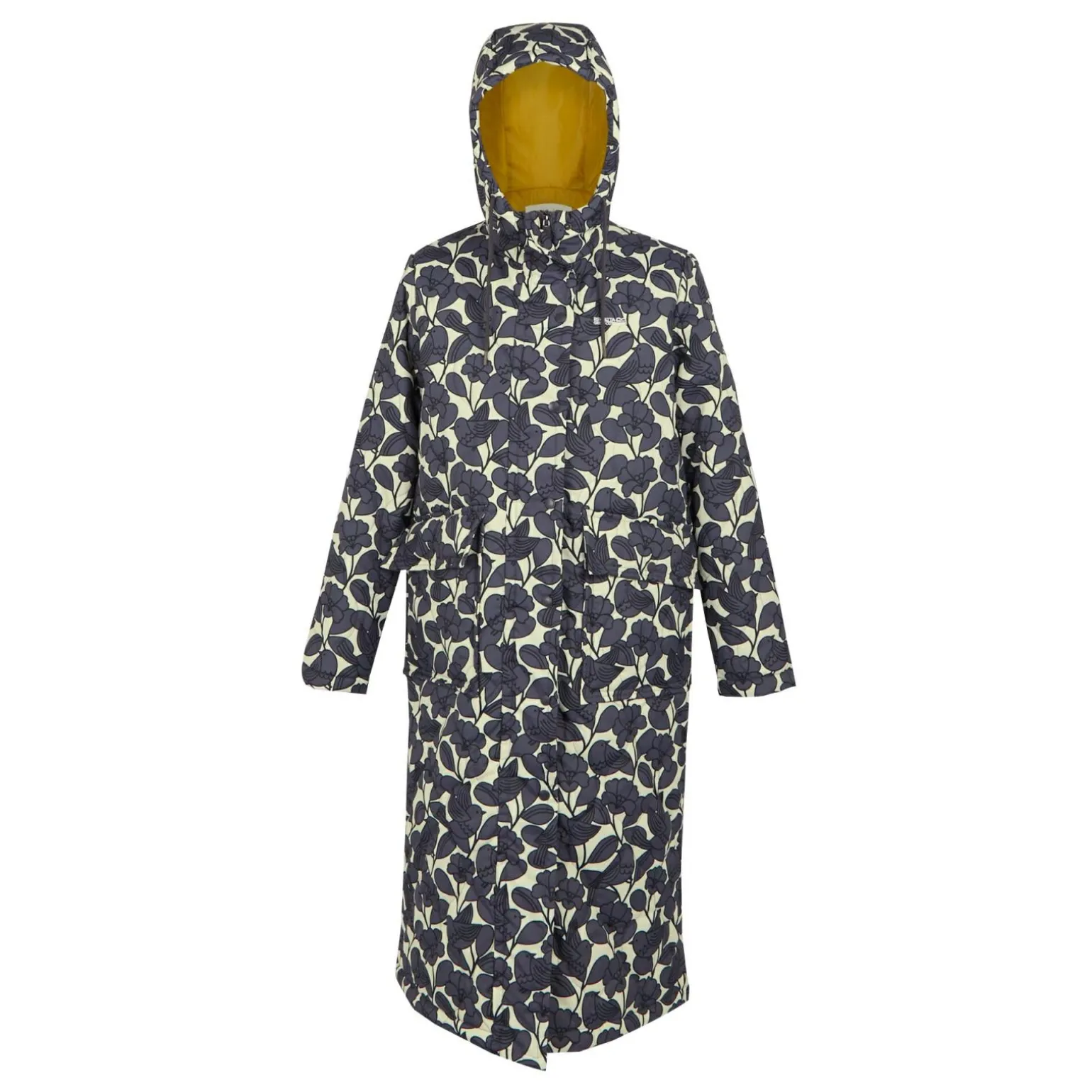 Orla Kiely - Damski płaszcz ocieplany Long Length | Szary