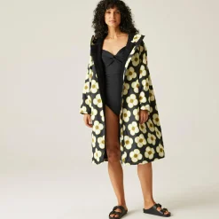 Orla Kiely - Damski płaszcz plażowy wodoodporny Changing Robe | Czarny