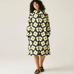 Orla Kiely - Damski płaszcz plażowy wodoodporny Changing Robe | Czarny
