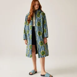 Orla Kiely - Damski płaszcz plażowy wodoodporny Changing Robe | Zielony