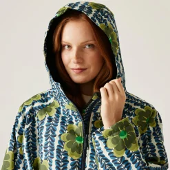 Orla Kiely - Damski płaszcz plażowy wodoodporny Changing Robe | Zielony
