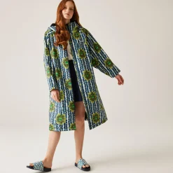 Orla Kiely - Damski płaszcz plażowy wodoodporny Changing Robe | Zielony