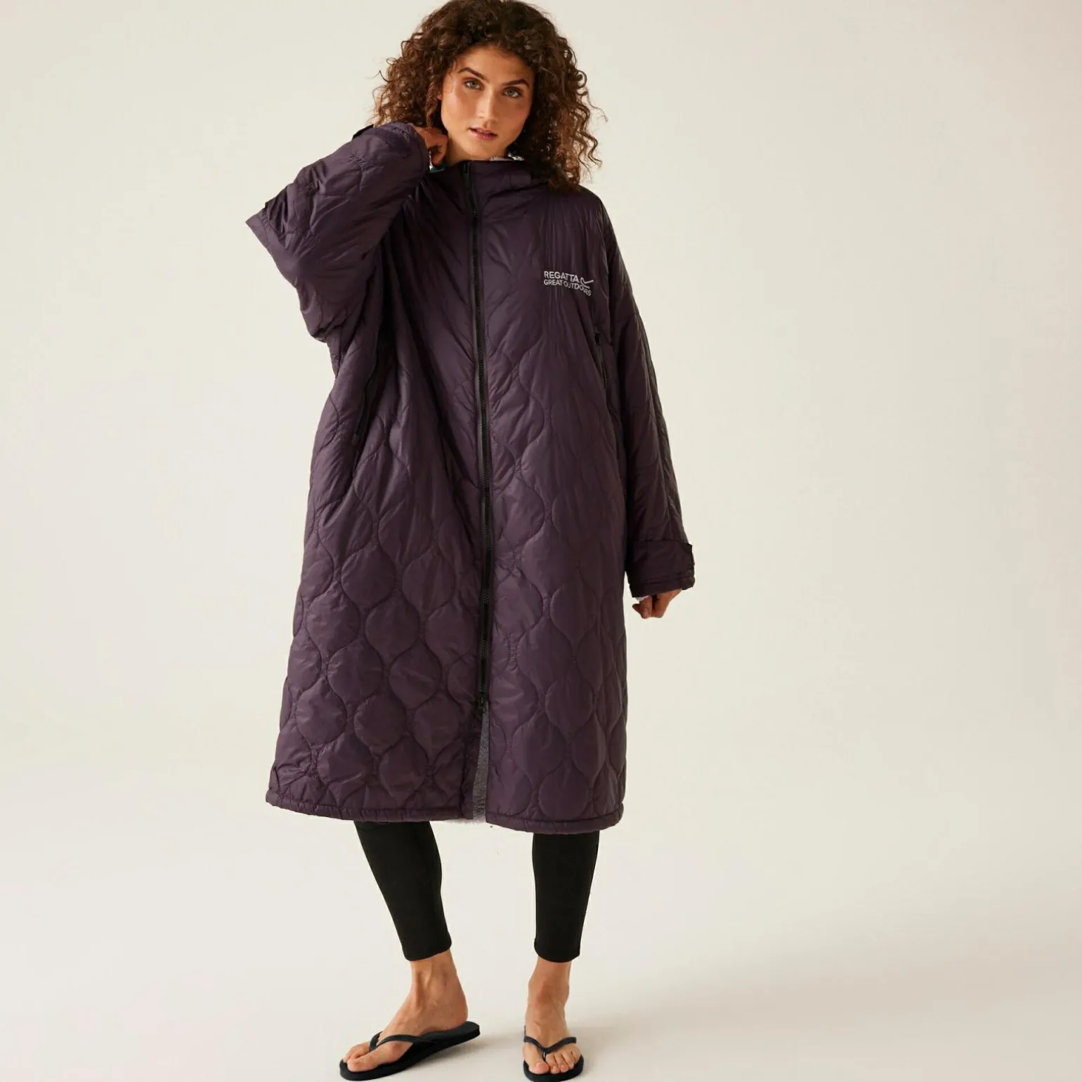 Unisex płaszcz plażowy Quilted | Fioletowy