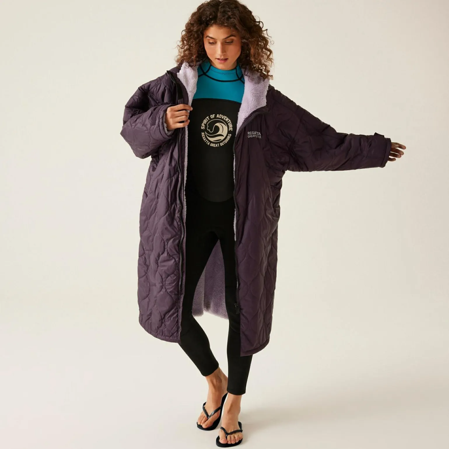 Unisex płaszcz plażowy Quilted | Fioletowy