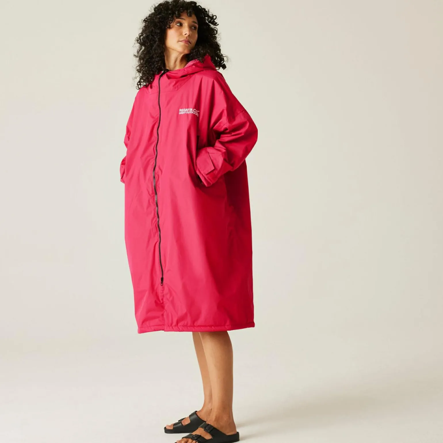 Unisex płaszcz plażowy wodoodporny Changing Robe | Różowy